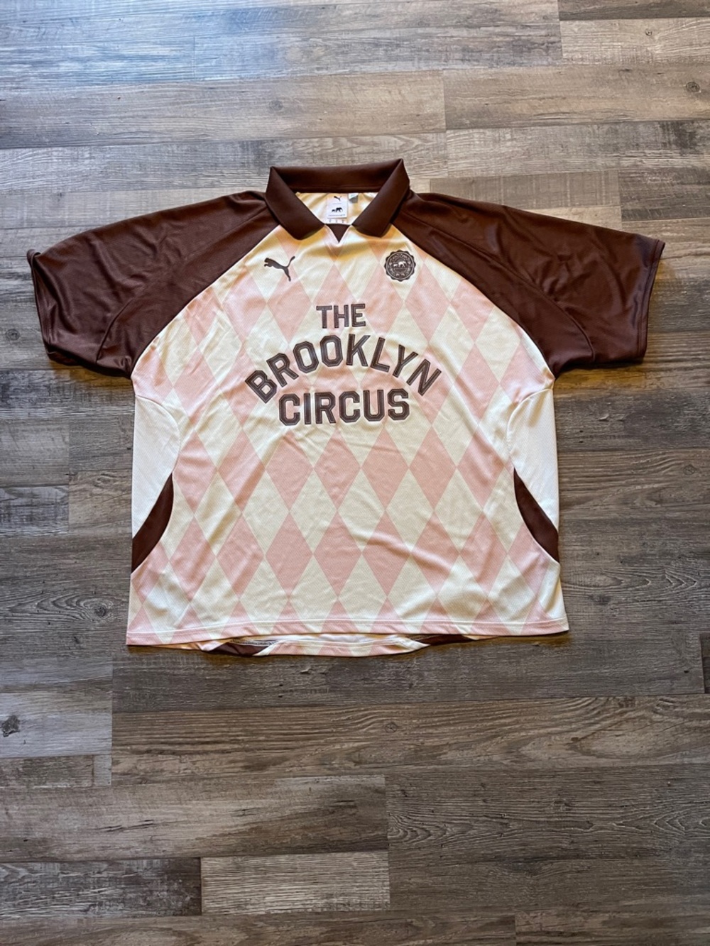 Puma Pink and Brown Brooklyn Circus Soccer Jersey
